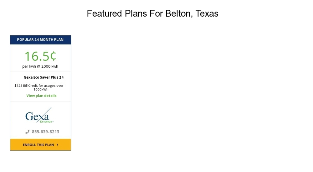 Compare the cheapest Belton electricity providers and rates