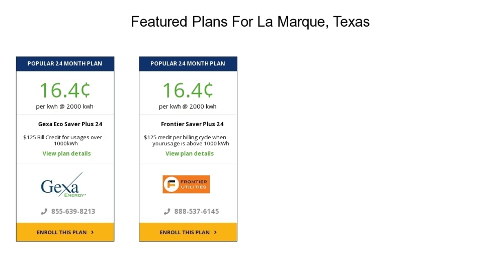Compare the cheapest La Marque electricity providers and rates